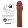 5 cm Dolgulu Premium Melez Rengi Silikon Penis Kılıfı - Chane