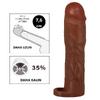 7,6 cm Dolgulu Premium Melez Rengi Silikon Penis Kılıfı - Gerd