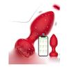 Telefon Kontrollü Full Covered Rubber Rose Anal Plug – Kırmızı