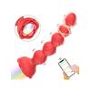 Telefon Kontrollü Haley Rose Pulled Beads Anal Plug Kırmızı